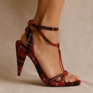 Burberry Tartan Plaid Heels Size 40